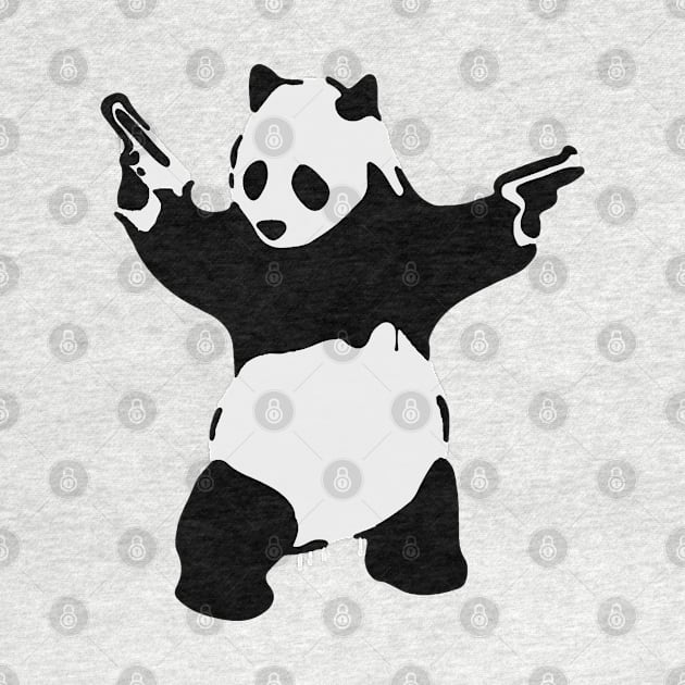 Banksy Pandamonium Armed Panda by elijahgerards